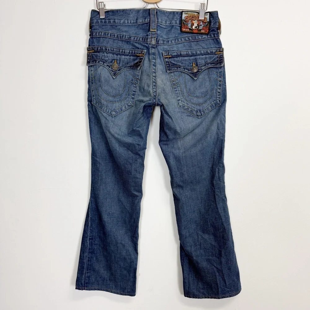 True Religion Jeans Mens 30 Blue Cotton Denim Embroidered Tag Made in USA